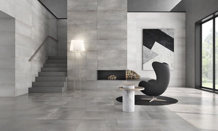 Imagen composicion salon vivienda con ceramica Saloni