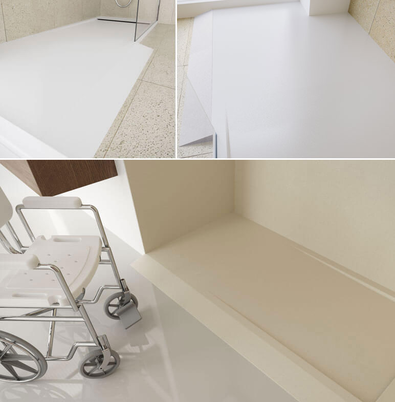 Imagen de una rampa para acceso a plato de ducha